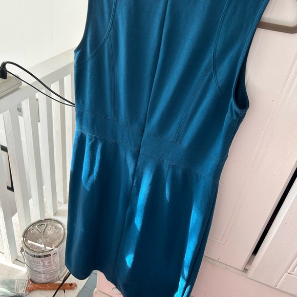 Anne Taylor Women's Blue Knit Sleeveless Dress with Zipper Back and Hook NWOT - Picture 7 of 12